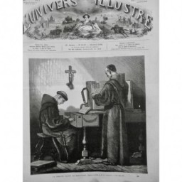 1876 UI MOINE ROME MONASTERE SEMAINE SAINTE LECON CLAVECIN SOUTANE