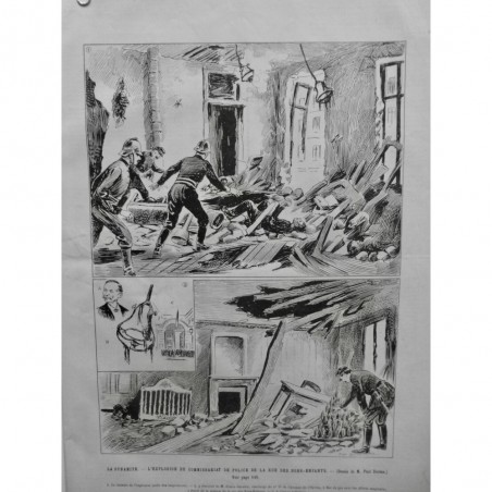 1892 UI EXPLOSION DYNAMITE COMMISSARIAT ATTENTAT OBJET EXPLOSIF DETONATION DESTE