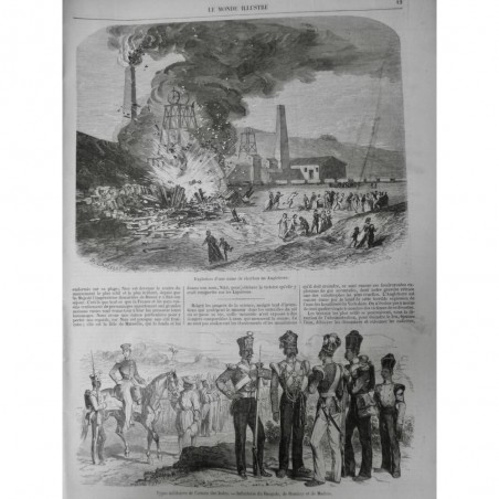 1857 MINE ANGLETERRE MINEUR EXPLOSION CHARBON HOUILLIERES YORSHIRE VICTIME