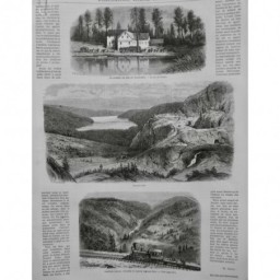 1868 I CHEMIN FER PACIFIQUE LAC CRISTAL DONNER LAKE AMERICAN CANYON TRAIN