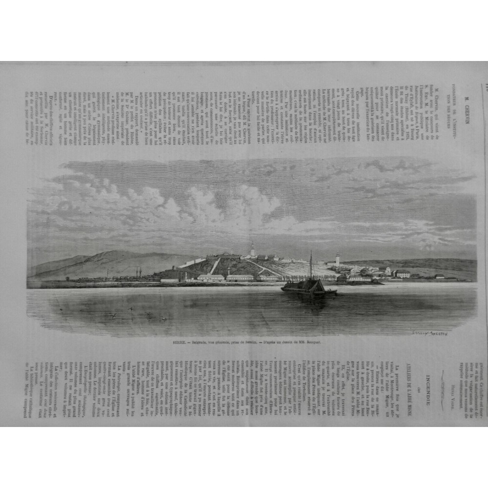 1868 I SERBIE BELGRADE SEMLINE DESSIN BOUQUET