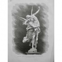 1874 UI EXPOSITION SCULPTURE STATUE GLORIA VICTIS MERCIÉ ANGE AILES