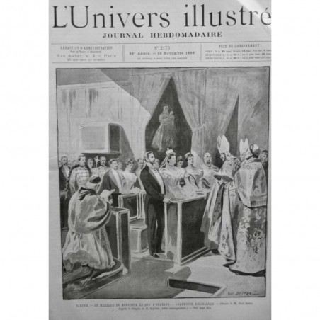 1896 UI VIENNE MARIAGE DUC D'ORLEANS CEREMONIE RELIGIEUSE ARCHIDUCHESSE DOROTHEE