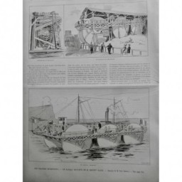 1896 UI ERNEST BAZIN INVENTEUR BATEAU ROULEUR PLATEFORME MECANISME ROUE DESTEZ