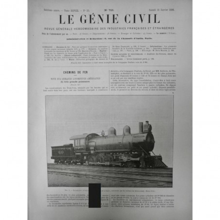 1896 1ER TRAIN INAUGURATION NOUVELLE LIGNE LOCOMOTIVE AMERICAINE SCHENECTADY