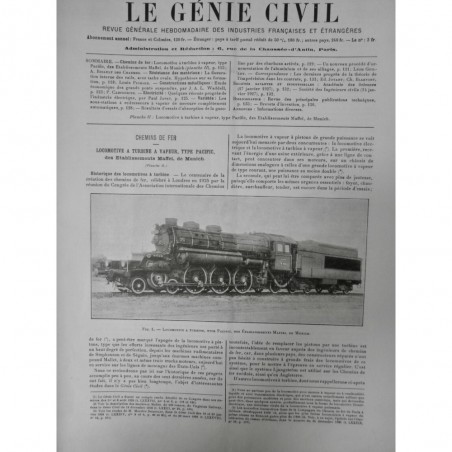 19271ER TRAIN INAUGURATION NOUVELLE LIGNE LOCOMOTIVE TURBINE VAPEUR TYPE PACIFIC