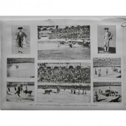 1896 UI CORRIDA NIMES COURSE TAUREAUX ESPAGNOLS PICADOR ARENE EL GALLA LAGARTIJO