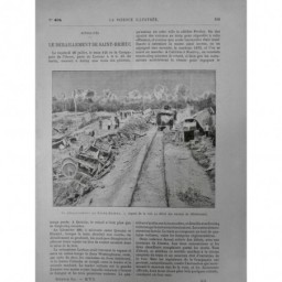 1895 ACCIDENT TRAIN DERAILLEMENT ST-BRIEUC DERAPAGE BLOC ROCHER DEBLAIEMENT