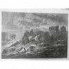 1872 ACCIDENT TRAIN CATASTROPHE ANTIBES PONT BRAGUE DERAILLEMENT CHUTE EAU