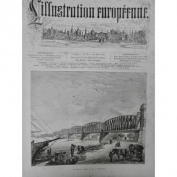 1877 1ER TRAIN INAUGURATION NOUVELLE ROTTERDAM PONT CHEMIN FER QUAI