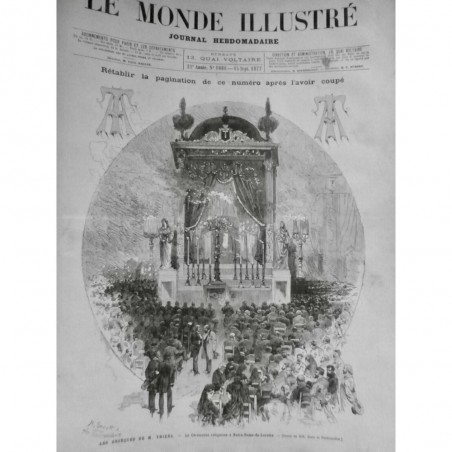 1877 MI M THIERS OBSEQUES CEREMONIE RELIGIEUSE NOTRE DAME LORETTE DESSIN SCOTT