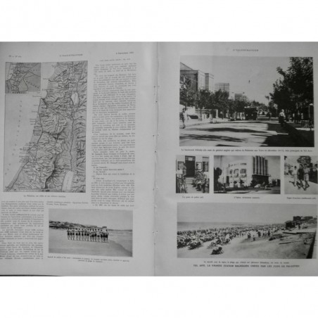 1933 I PALESTINE TEL AVIV STATION BALNEAIRE CREE JUIF COLONIE SIONISTE CARTE