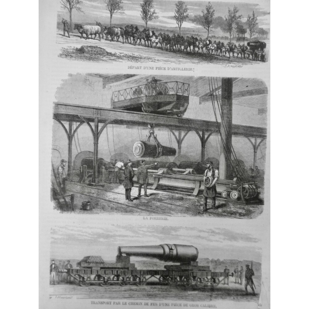 1870 TRAIN BLINDÉ TRANSPORT PIECE ARTILLERIE LOURDE CANON FORRERIE